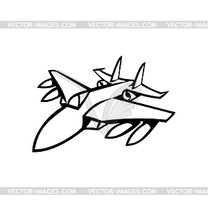 fighter jet clip art black and white