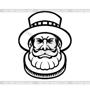 Beefeater Yeomen of Guard or Yeoman Warder Head - vector clipart / vector image