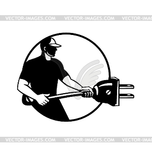 Electrician Electrical Mechanic Carrying Electric - vector image