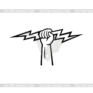 hand holding lightning bolt clipart