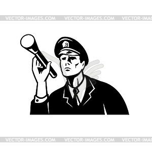 Law Enforcement Policeman Security Guard With - vector clip art