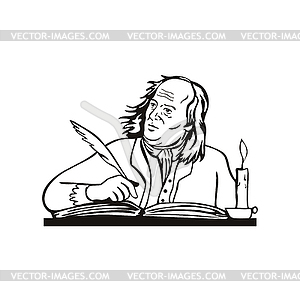 Benjamin Franklin American Polymath and Founding - vector image