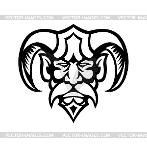 Hades Greek God Head Front View Mascot Black and - vector EPS clipart