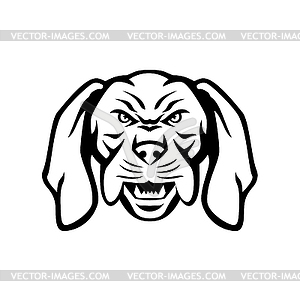 Сердитый венгерский талисман Vizsla Dog Head черный и - графика в векторе