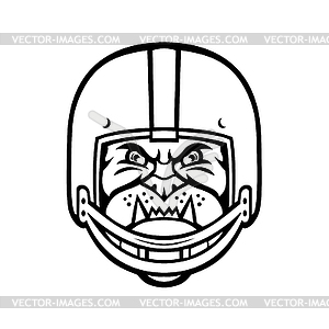 Бульдог в шлеме для американского футбола спереди - рисунок в векторном формате