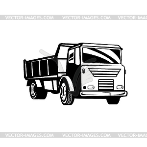 Dumper Truck Dump Truck or Tipper Truck Retro - vector image