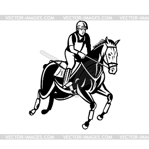 Equestrian Riding Horse Show Jumping or Stadium - vector clipart