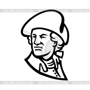 Bust of President George Washington Looking to - vector image