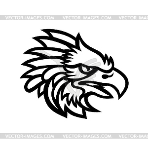 Head of an American Harpy Eagle Side View Mascot - vector image