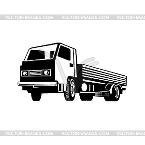 Lightweight Flatbed Truck Viewed of Low Angle - vector clipart