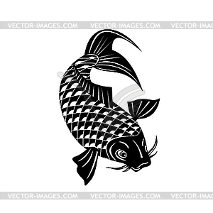 Koi Jinli or Nishikigoi Brocaded Carp Colored - vector clipart