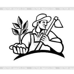 clipart farmer planting