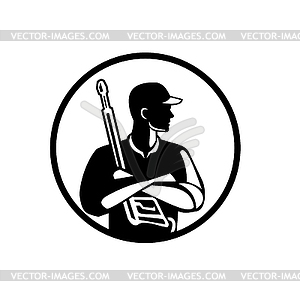 Power Washer Arms Crossed Pressure Washing Wand - vector image