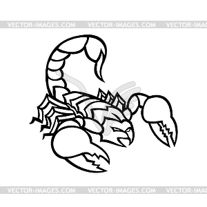 Scorpion With Stinger About to Attack Mascot Black - vector clipart