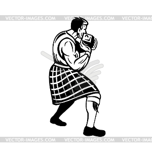 Highlander Putting Heavy Stone or Stone Put in - vector image