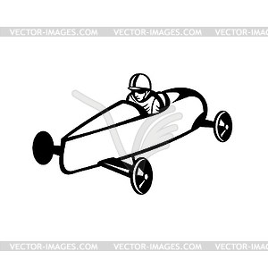 Soap Box Derby or Soapbox Car Racer Racing Side - vector image