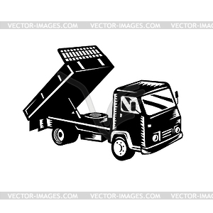 Dump Truck Dumper Truck or Tipper Truck Retro - vector image