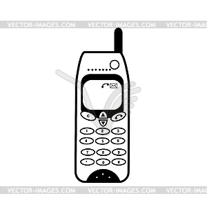 Old Classic Vintage Cellphone or Mobile Phone - vector image