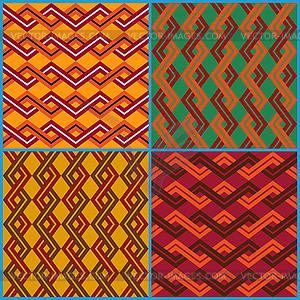 Four seamless ornaments on ethnic motifs - vector image