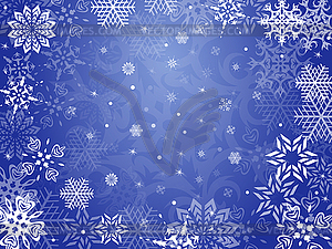 Новогодняя поздравительная открытка со снежинками - стоковый клипарт