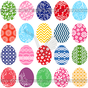 Twenty ornamental Easter eggs - vector clipart