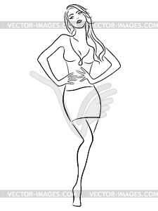 beautiful girl posing in short skirt vector clipart beautiful girl posing in short skirt