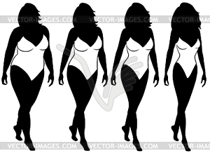 Abstract woman on way to lose weight - vector image