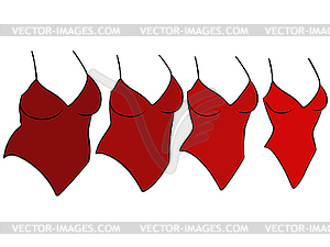 Four female swimwear different sizes - vector image