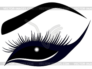 Abstract female eye with long lashes - vector clipart