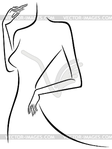Abstract slim female outline - vector EPS clipart