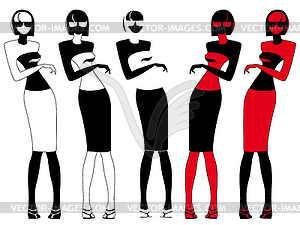 Abstract elegant woman in glasses - vector clipart