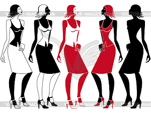 Abstract elegant woman in motion - vector clip art