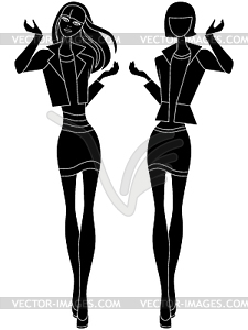 Abstract slim girl stencil - vector image