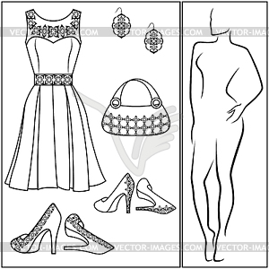 Different female accessories - vector clipart