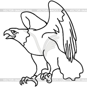 Hawk during landing - vector clipart / vector image