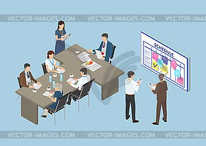 Conference Business Seminar Of Partners Team Vector Clipart