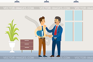 Working Order Boss Giving Instructions to Employee - vector image