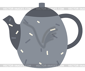 Teapot Or Kettle Kitchen Stuff For Drinking Tea Vector Clip Art