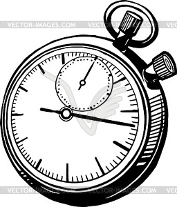 Vintage stop watch perspective - vector clipart