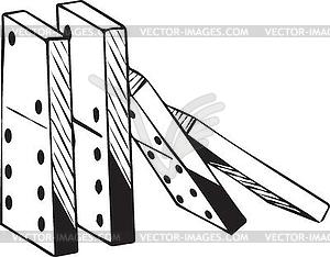 Dominoes collapsing - vector clipart