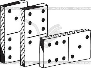 Dominoes upright and sideways - vector image
