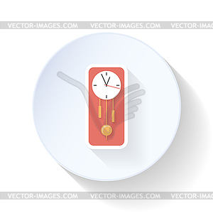 Wall clock flat icon - vector clipart