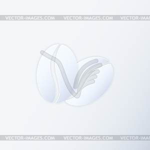 Coffee beans flat icon - vector image