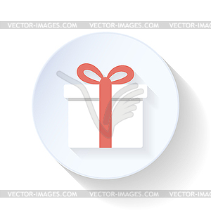 Gift in box flat icon - vector clip art