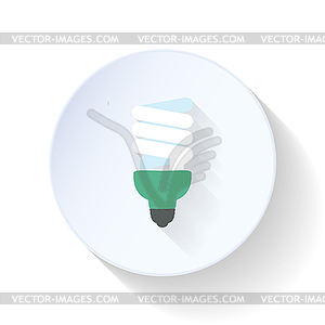 Энергосберегающая лампочка плоским значок - стоковый векторный клипарт