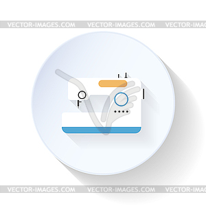 Sewing machine flat icon - vector image