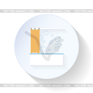Shower and bubbles flat icon - stock vector clipart