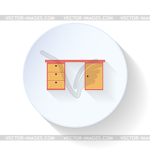 Письменный стол плоским значок - рисунок в векторном формате