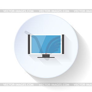 TV flat icon - vector clipart