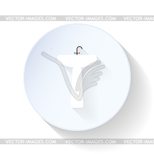 Washbasin flat icon - vector clip art